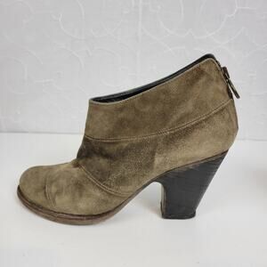Fiorentini & Baker Womens Boots Size 40 Brown Suede Back Zip Ankle Heels